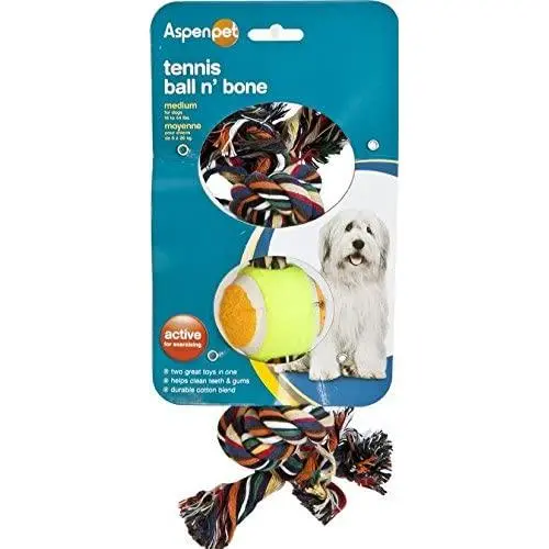 Aspen Pet Products Tennis Ball N Bone Toy Aspen Pet Products Tennis Ball N Bone Toy