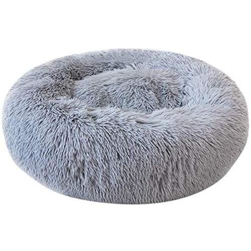 Blusea Donut Cuddler Pet Bed, Self Warming Cat Bed, Ultra-Soft Dog Calming Cushion Kennels, Washable Round Plush Sofa Bed for Cats Dogs Kittens Puppies Indoor, Diameter 15.7- 39.4