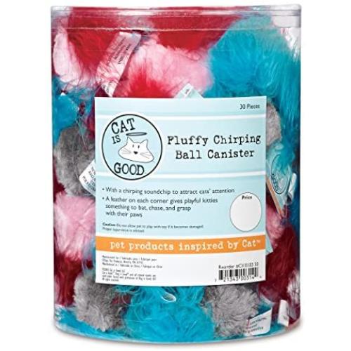 Cat Is Good 30 Piece Fluffy Chirping Balls