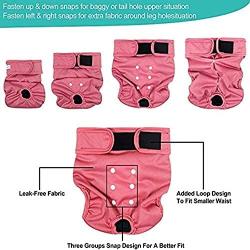 Washable Female Diapers (3pack) UniversalHappyShopper Highly Absorbent Premium Female Menstrual Dog Diapers - Size XXL - Red, Purple, Black