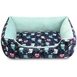 Hollypet Pet Bed for Small Medium Dog and Cat Plush Rectangle Nest Puppy Sleeping Bag Cushion, Owl