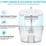 XYUE Cat Water Fountain, 2L Pet Water Dispenser with Clear Water Tank, Automatic USB Powered Water Feeder with Carbon Filtration for Dogs, Ultra-Quite Pet Water Bowl