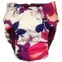 Barkertime Dog Diapers - Made in USA - Purple Flower on White Premium Waterproof Dog Diaper, L, Without Tail Hole for Incontinence, Housetraining and Dogs in Heat
