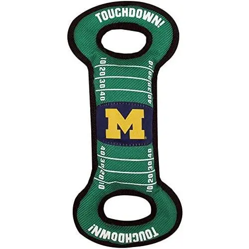 Pets First NCAA Football Field Dog Toy with Squeaker. - Michigan Wolverines - for Tug, Toss, and Fetch. - Tough & Durable PET Toy Pets First NCAA Football Field Dog Toy with Squeaker. - Michigan Wolverines - for Tug, Toss, and Fetch. - Tough & Durable PET Toy