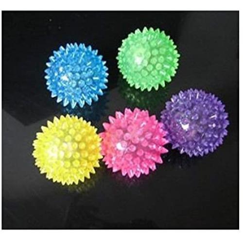 New 6 Pack Light-Up Spinny Balls Dog/Cat LED Flashing Sensory Spike Blinking Toys