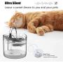LORDWEY Cat Fountain Pet Dog Water Dispenser,Clear Large Filtered Cats Drinking Fountains 1.8L,Automatic Waterfall Bowl Indoor Gifts Running Jug Round Quiet Clean Great with Faucet Filter Replacement