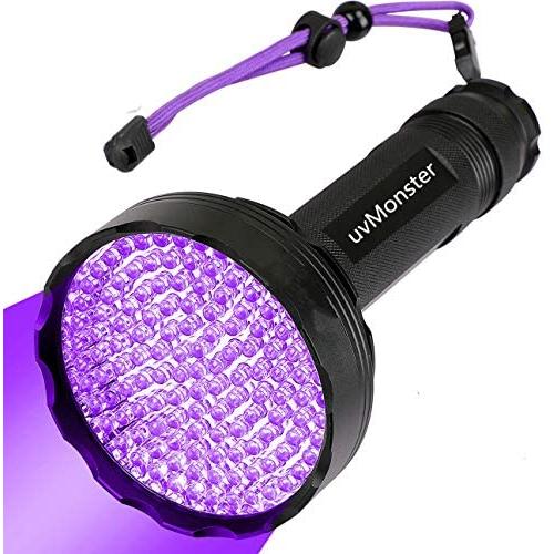 UV Blacklight Flashlight, Super Bright 128 LED Pet Dog Cat Urine Detector light Flashlight for Pet Urine Stains, UV Black light Flashlight for Bed Bugs, Scorpions Hunting
