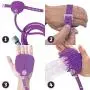 Poodlie Shower Attachment to Wash Your Dog - with Hose and Scrubber Glove - Indoor and Outdoor Adapters - Shower Sprayer for Pet and Horse Grooming