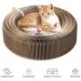 eecoo Cat Cardboard Scratcher,Round Cardboard Cat Bed Collapsible Cat Cardboard Lounge Bed with Toy Bell Ball and Catnip 3-in-1 Functional Corrugated eecoo Cat Cardboard Scratcher,Round Cardboard Cat Bed Collapsible Cat Cardboard Lounge Bed with Toy Bell Ball and Catnip 3-in-1 Functional Corrugated