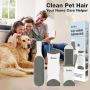 Pet Hair Remover - 1 Double-Sided Standard-Size, 1 Travel Pet Hair Removal Brush, Self-Cleaning Base - Remove Cat and Dog Fur, Lint, Fluff from Carpet, Car Seat, Couch, Clothing, Bedding, Fabric