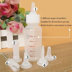 OMEM Pet Nursing Bottle, Nursing Bottle Kits, Replacement Nipple Cat Feeding Bottle for Newborn Kittens, Puppies, Rabbits, Small Animals