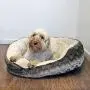 40 Winks Oval Sleepers - Grey & Cream Snuggle Plush 20'' ped bed 40 Winks Oval Sleepers - Grey & Cream Snuggle Plush 20'' ped bed