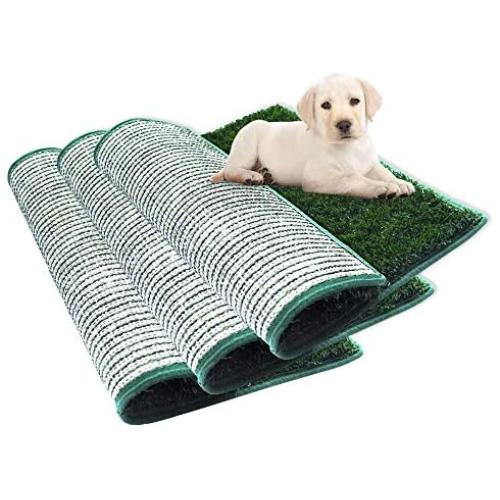 HAVETOLOVE Fake Grass for Dogs to Pee on 3 Pcs Replacement Grass Potty Pad for Dogs, Indoor and Outdoor Multiple Uses Artificial Training Pads Dog Pee Grass Pad Small (14x18”)