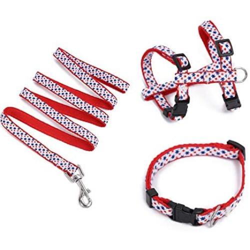 Dog Pet Rope Collar Harness and Leash， Adjustable Pet Harness for Kitten and Small Dogs Lightweight