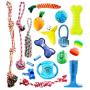 Pacific Pups Products supporting PacificPupRescue.com - 18 Piece Dog Toy Set with Dog Chew Toys, Rope Toys for Dogs, Plush Dog Toys and Dog Treat Dispenser Ball - Supports Non-Profit Dog Rescue