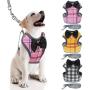 Frienda Set of 3 Adjustable Pet Vest Harness with Leash for Puppies Cat Boys or Girls Walking and Training