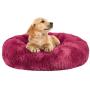 FURTIME Calming Dog Bed Cat Bed Donut Cuddler 16/20/23/30inch Round Anti-Slip Faux Fur Pet Bed for Small Medium Dogs and Cats Anti-Anxiety Fluffy Puppy Bed Washable Orthopedic Dog Bed with Muti-Color