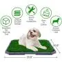 BINGPET Dog Grass Training Potty Pad, with Foldable Tray and Washable Pee Pads, Indoor Home Toilet System Pad, Portable Bathroom Mat for Puppies, Small Medium Doggies