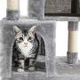 SUPERJARE Cat Tree with Plush Perch & Dangling Balls, Activity Kitten Centre Tower Equipped with Basket, Scratching Posts and Plush Condos