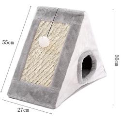 HELLEN Indoor Gates Small Cat Climbing Frame Summer Cat Scratch Board Cat Nest House Cat House Cat Bed Comfortable Villa Cats Grinding Claws Pet Toy Cat Toys Pet Bed Gray Size Optional 11.22