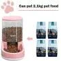 LeYoMiao Automatic Pet Feeder Medium and Small Pet Automatic Food Feeder and Drinker Set 3.8 L, Dog Travel Supplies Feeder and Drinker Cat Rabbit Pet Animal