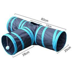 Charmgle Puppy Cat Tunnel Outdoor Arctic 3 Way T Shape Foldable Kitty Rabbit Play Pet Toy