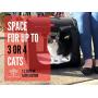 One for Pets Portable 2-in-1 Double Pet Kennel/Shelter, Fabric, Black/Royal Blue 20''x20''x39'' - Car Seat-Belt Fixture Included