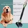 FymuSing 31.5'' Long Handle Pooper Scooper for Dogs, Portable Dog Pooper Scooper with Long Handle & High Strength Durable Spring, Foldable Dog Poop Waste Pick Up Rake