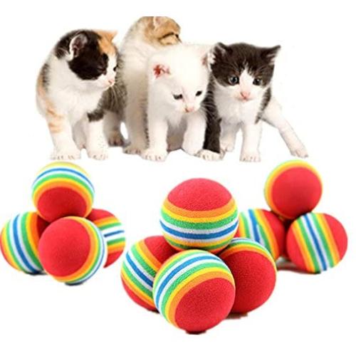 20 Pcs Cute Rainbow Toy Ball Small Dog & Cat Pet Eva Toys Golf Practice Balls