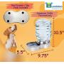 Bundaloo Dog Water Bowl Dispenser - Automatic Slow Refilling System Keeps Stainless Steel Drinking Dish Filled - Refillable 3 Liter Bottle, Non-Skid Feet - Clean, Safe, & Fresh Drink for Pet Dogs