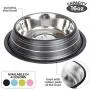 Iconic Pet Color Splash Stripe Non-Skid Pet Bowl, 16-Ounce, Black Iconic Pet Color Splash Stripe Non-Skid Pet Bowl, 16-Ounce, Black