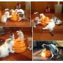 AnHua 1Pcs Random Color Funny Pet Toys Cat Crazy Ball Disc Three Levels Pet Cat Toy Tower Tracks Disc Cat Intelligence Amusement Toy