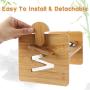 Raised Pet Bowls for Cat and Dog - Adjustable Bamboo Elevated Feeder Stand with 2 Stainless Steel Bowls and Highly Absorbent Waterproof Dog Food Mat, Antislip Pet Food and Water Bowls