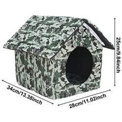 Pet Outdoor House, Waterproof and Weatherproof Cat House, Foldable Pet Shelter, Winter Thick and Warm Cat Litter, Removable and Washable Foldable Stray Cat Litter