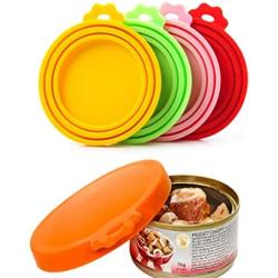 Pet Portable Silicone Dog Cat Canned Lid Pet Food Cover Storage Fresh-Keeping Lids (Color : Orange)