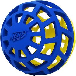 Nerf Dog 5 Inch Durable Treat Feeder Ball for Dogs, Blue/Green