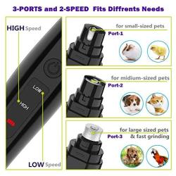 REMTAP pet Nail Grinder, Upgraded 2-Speed Electric Dog Nail Trimmer Clippers, Painless Quiet Rechargeable Grooming & Smoothing Pet Nail Grinder for Small Medium Large Dogs Cats Birds