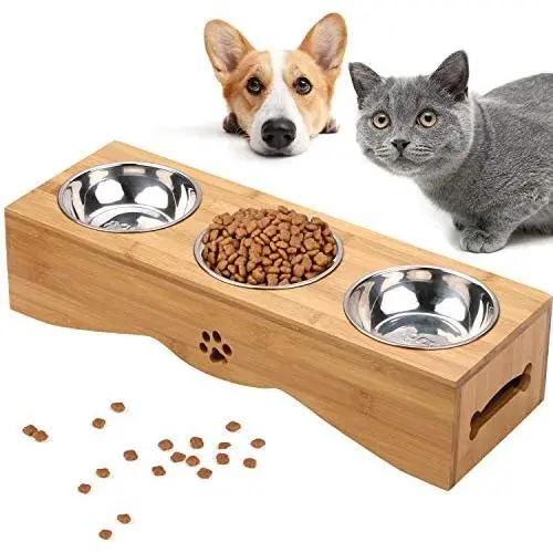 Cat Bowls, Pet Bowl Small Dog and Cat Bowls Stainless Steel Three Bowls Pet Feeder Pet Food Bowl for Cats Cat Bowls, Pet Bowl Small Dog and Cat Bowls Stainless Steel Three Bowls Pet Feeder Pet Food Bowl for Cats