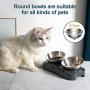 EZMioo Elevated Cat Bowls with 2 Stainless Steel Bowls, 15° Tilted Raised Cat Food and Water Bowls, Stress Free Food Grade Material, Nonslip No Spill Pet Feeding Bowls for Cat and Small Dogs