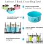 kathson Crate Dog Bowl, Removable Stainless Steel Hanging Pet Cage Bowl Food & Water Feeder Coop Cup for Cat, Puppy, Birds, Rats, Guinea Pigs