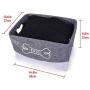 DOZCA Felt Dog Toy Box, Dog Basket with Bone Shaped Metal Handle, Dog Food Storage Bin for Organizing Toys, Leashes, Bandanas and Blankets