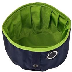 Puppia PLRA-PB9326-NY-FR Navy Trek Round Portable Bowl Pet-Bowls, One Size