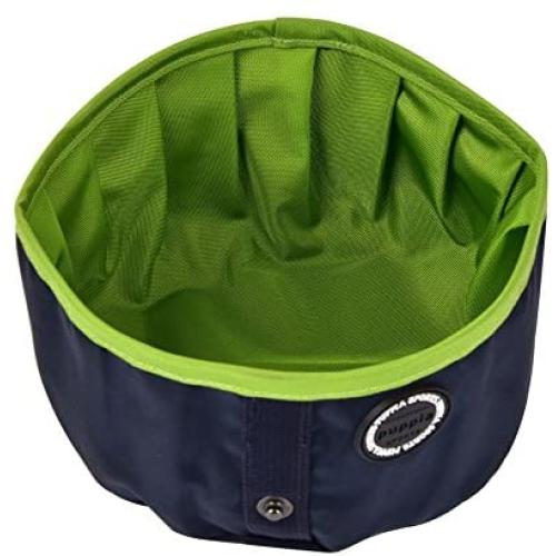 Puppia PLRA-PB9326-NY-FR Navy Trek Round Portable Bowl Pet-Bowls, One Size