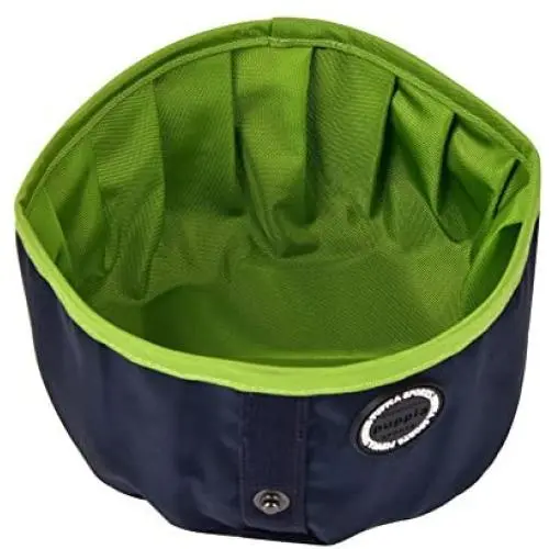 Puppia PLRA-PB9326-NY-FR Navy Trek Round Portable Bowl Pet-Bowls, One Size