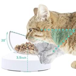 LumoLeaf Dog Cat Bowls, Elevated Cat Bowl, Transparent Raised Tilted Cat Food Water Bowl, Detachable & 0-30° Cat Food Dish Stand for Kitty and Puppy, Stress Free, Dishwasher Safe.