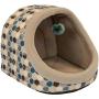 Cozy Pet Hooded Cat Bed with Play Toy