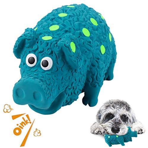 Lorfancy Dog Squeaky Chew Toys for Aggressive Chewers Large Breed Pig Interactive Rubber Funny Cute Soft Food Grade Medium Small Pet Puppy Toy