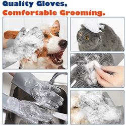 VavoPaw Magic Pet Grooming Gloves, Dog Bathing Shampoo Gloves with High Density Teeth, Heat Resistant Silicone Pet Hair Remover Brush for Cat & Dogs