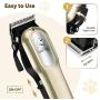 OMORC Dog Clippers with 12V High Power for Thick Coats, Professional Heavy Duty Dog Grooming Kit, Plug-in & Quiet Pet Clippers with 8 Comb Guides, 1 Scissor, 1 Comb, 1 Cleaning Brush