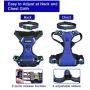 WINSEE Dog Harness No Pull, Pet Harnesses with Dog Collar, Adjustable Reflective Oxford Outdoor Vest, Front/Back Leash Clips for Small, Medium, Large, Extra Large Dogs, Easy Control Handle for Walking